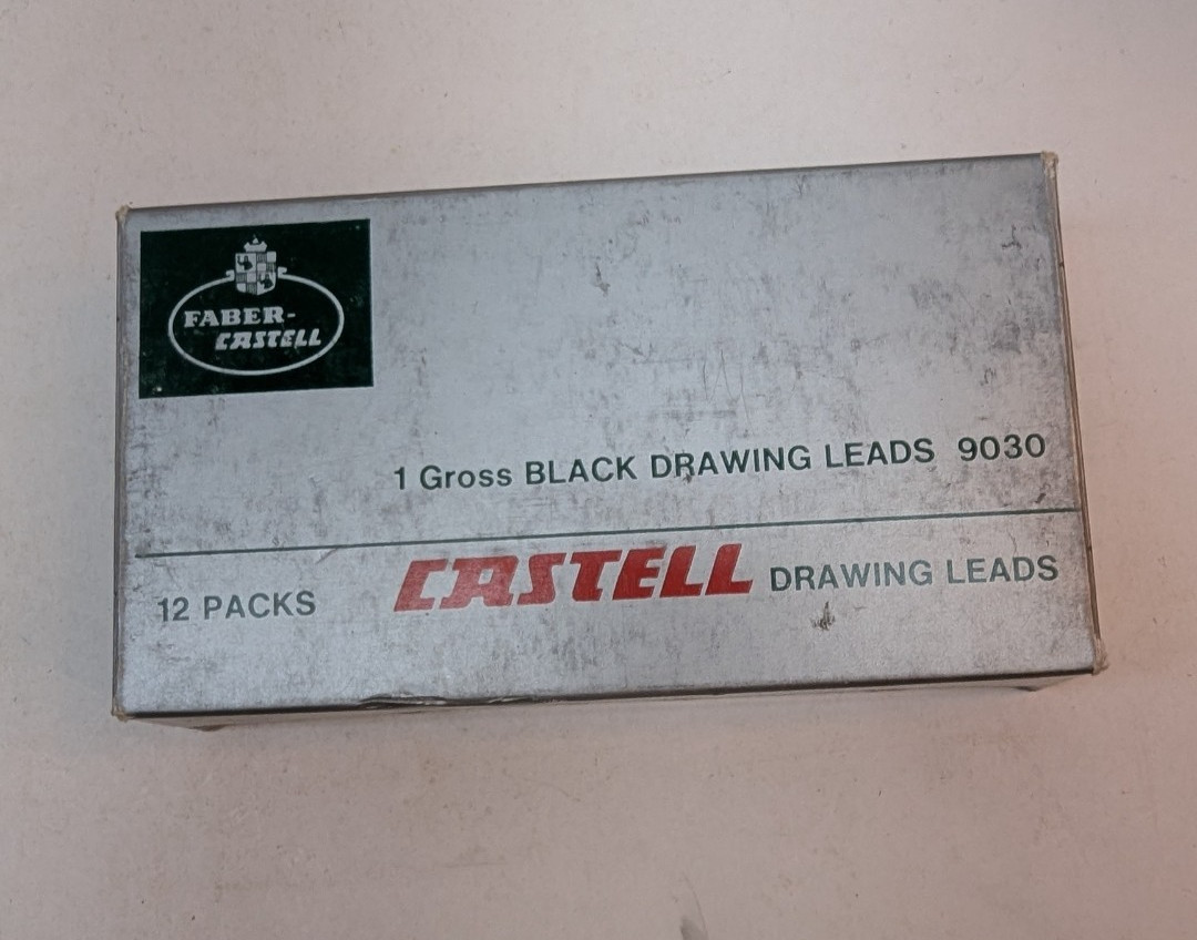 SET OF 8 Faber Castell Black Drawing Lead 9030-3H Germany 2mm 12 Leads/Pack