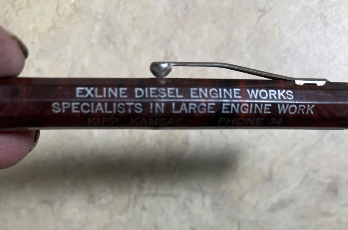 From estate-Mechanical pencil-Exline Diesel Engine Works-Kipp, Kansas