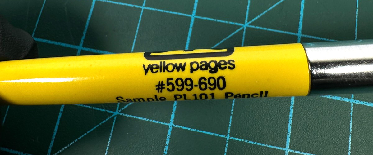 VTG Sheaffer Salesman Sample Yellow Pages Mechanical Pencil PL101 Advertising
