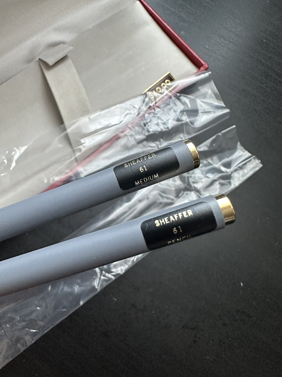 VTG 1980s New SHEAFFER WHITE DOT 61 Mechanical Pencil and Pen Matt Grey