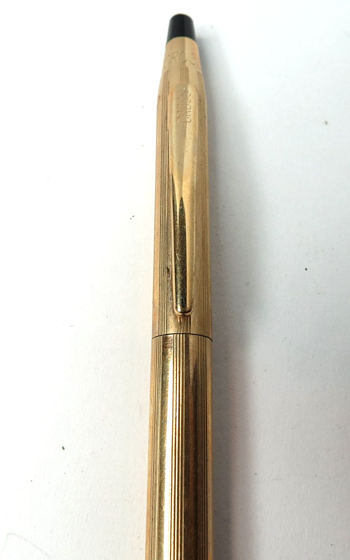 ANTIQUE CROSS YELLOW 10KT GOLD FILLED MECHANICAL PENCIL