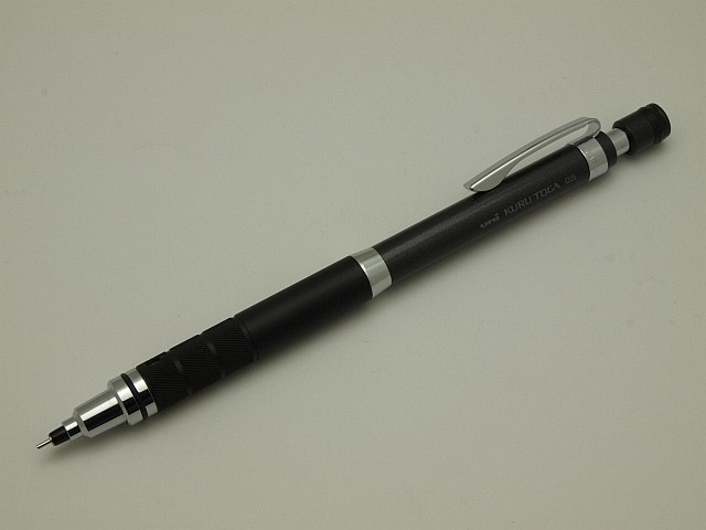 Uni Kuru Toga Roulette Model Mechanical Pencil .5 mm Gun Metallic & Silver set 2