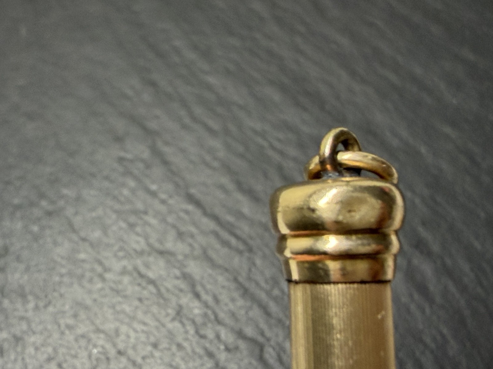 ANTIQUE GOLD FILLED TELESCOPING MECHANICAL PENCIL WITH LOOP, MONOGRAM N1006