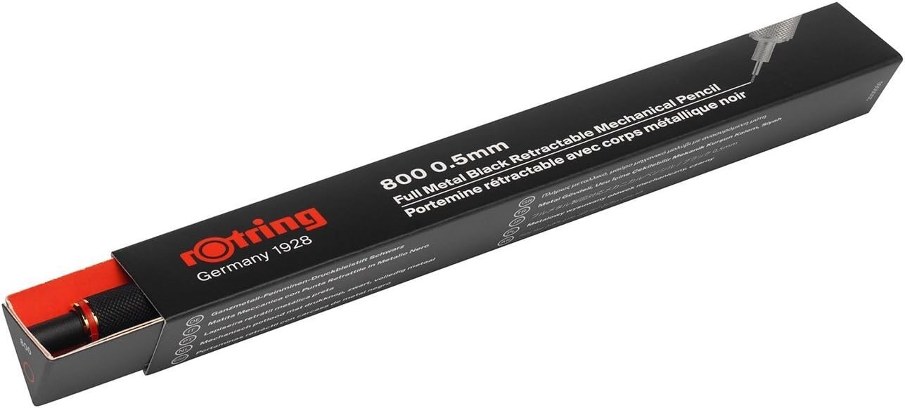 rOtring 800 Retractable Mechanical Pencil, 0.5 mm, Black Barrel (1904447)