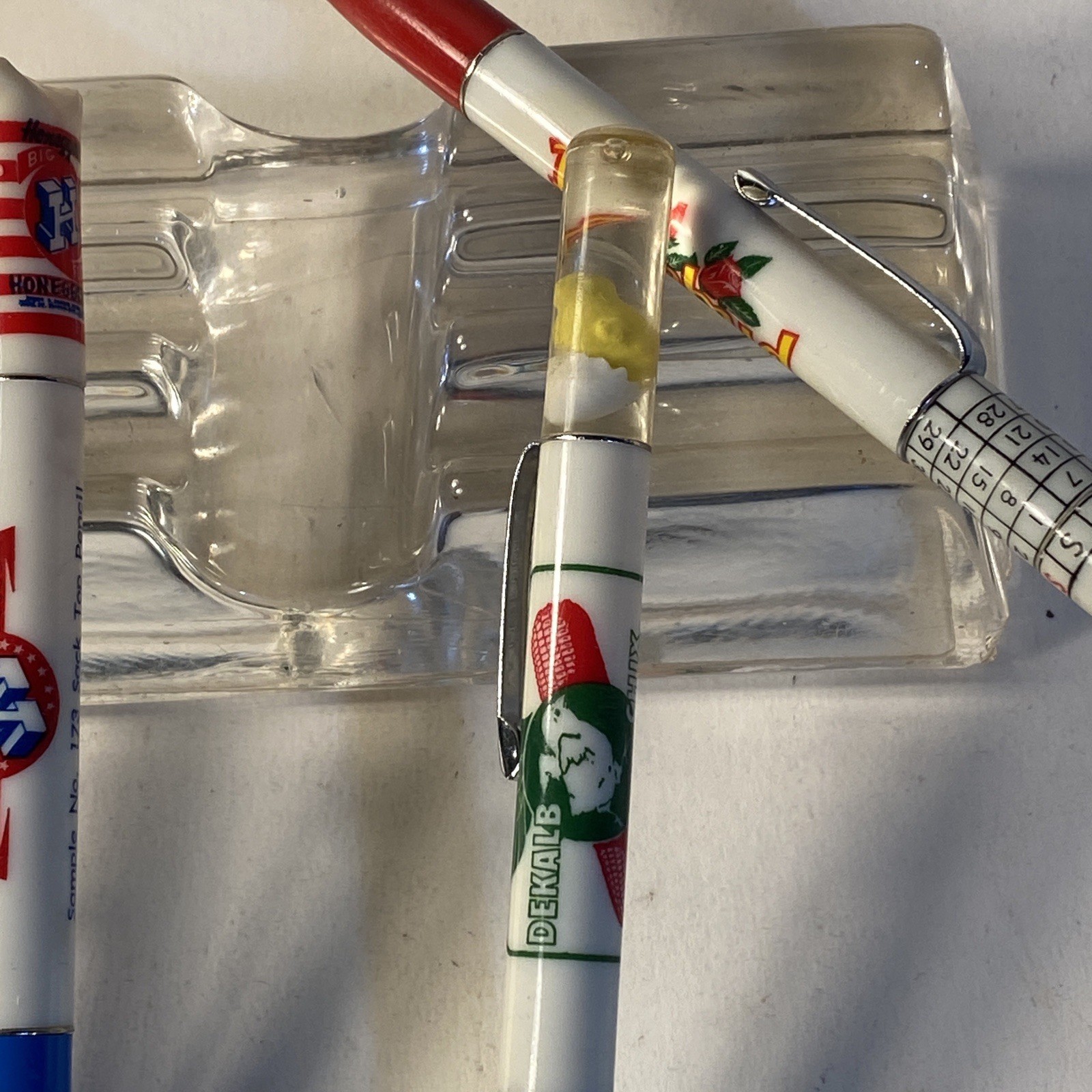 Ritepoint Salesmen Sample 4 Pack Pencils c1950 Floating Chick Bowling Flour 60’s