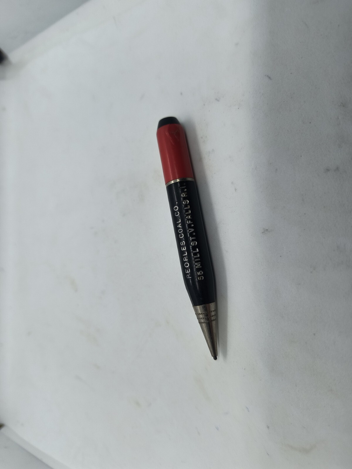 VTG Miniature Red & Black Mechanical Pencil-Continuous Twist, Ad. People’s Coal