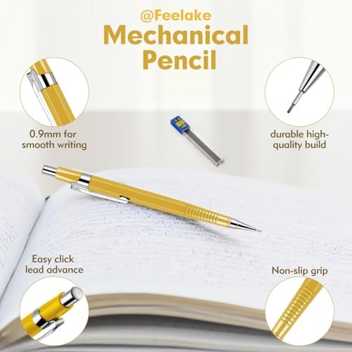 8 PCS Metal Mechanical Pencil,Durable 0.9mm Drafting Pencil,Comes With 8 PCS