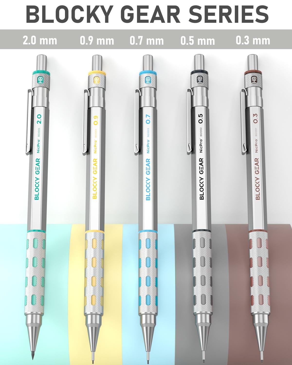 Nicpro 36PCS Blocky Gear Mechanical Pencil Set 1 Count (Pack of 36), Black