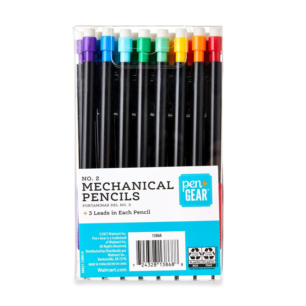 Black Lead Refillable Mechanical Pencils 0.7mm Graphite Point Non-Smear 24 Pack
