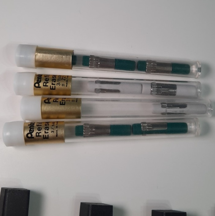 Vintage Pentel 0.5mm Lead & Eraser Lot HB 2B F H Red Super Japan