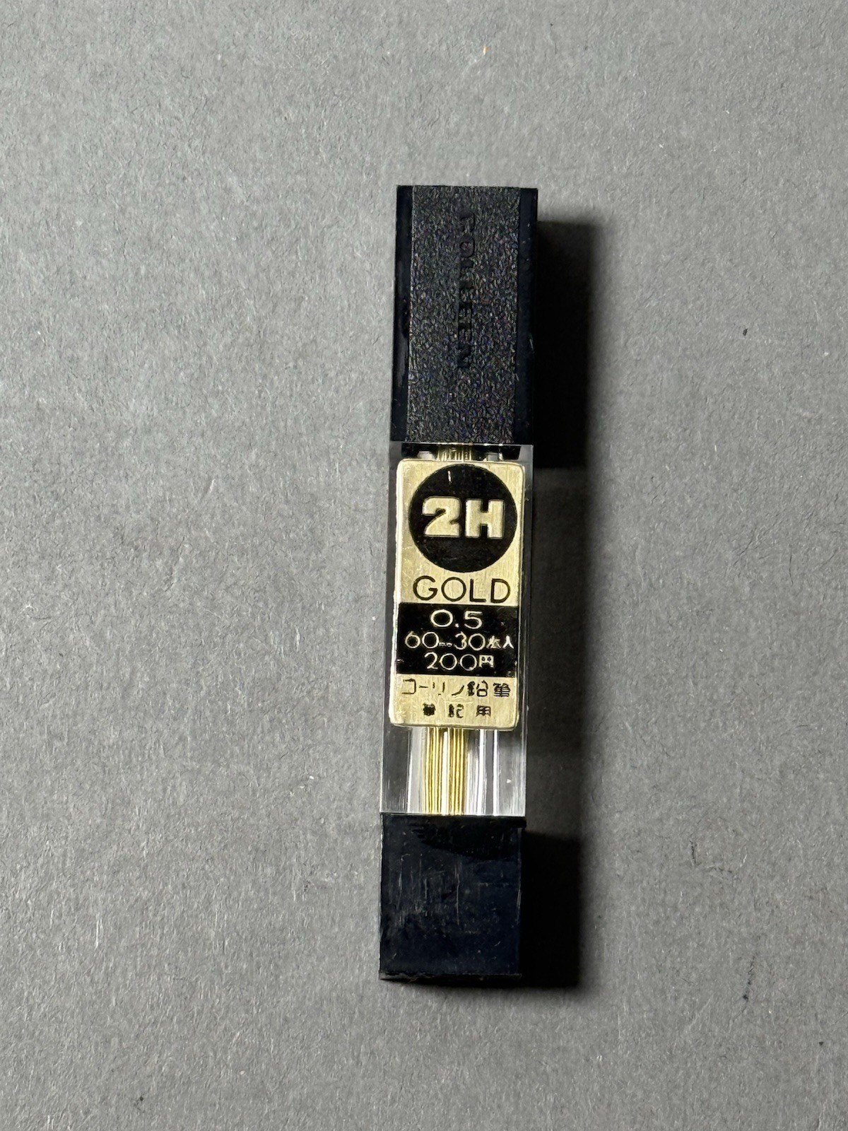 RARE Box Vintage Japanese GOLD Pencil Lead Coleen 2H NOS 0.5 30 leads JIS