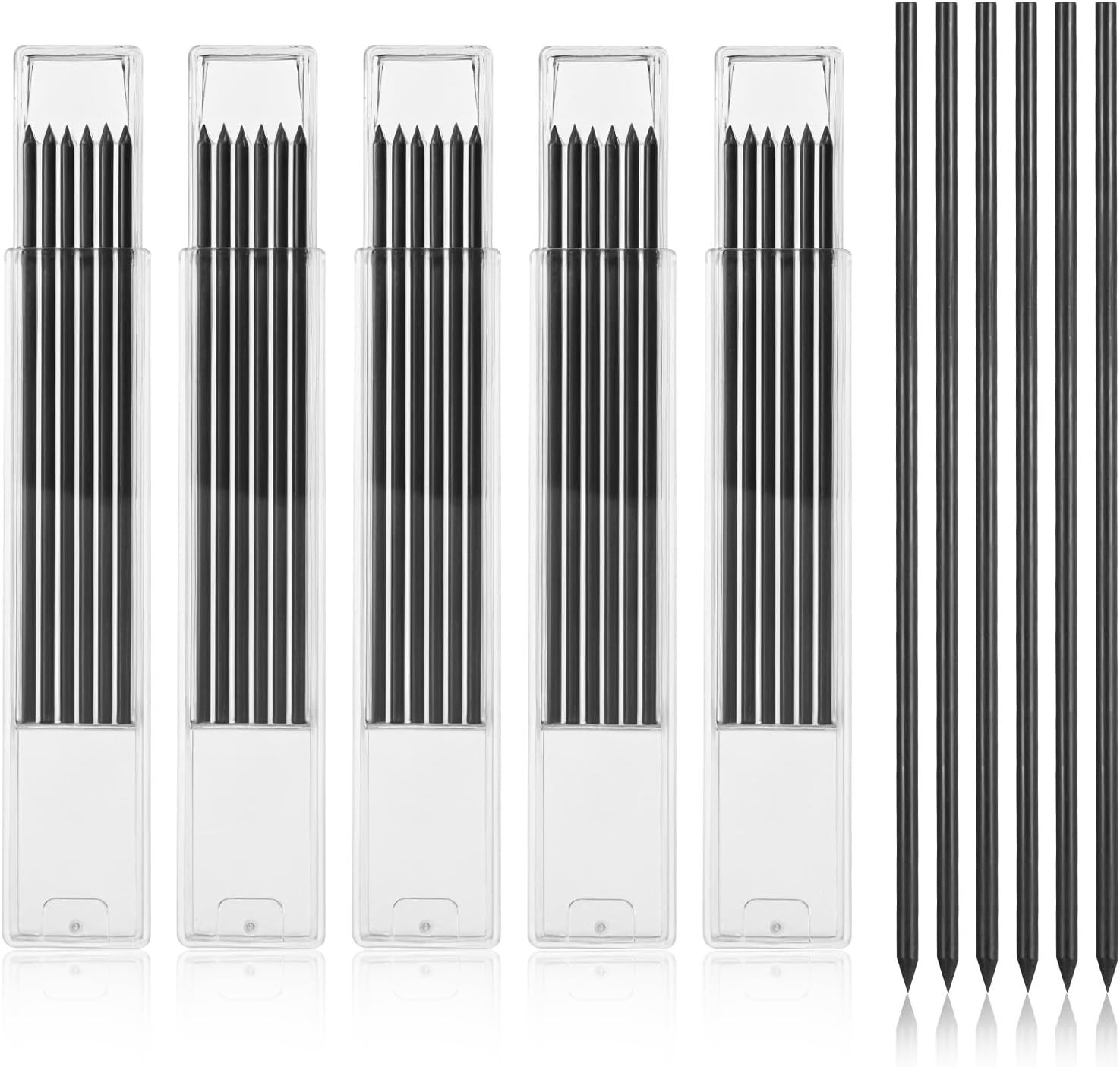 30 Pieces 2.8 Mm Pencil Lead Mechanical Carpenter Pencil Pica Dry Pencil Black