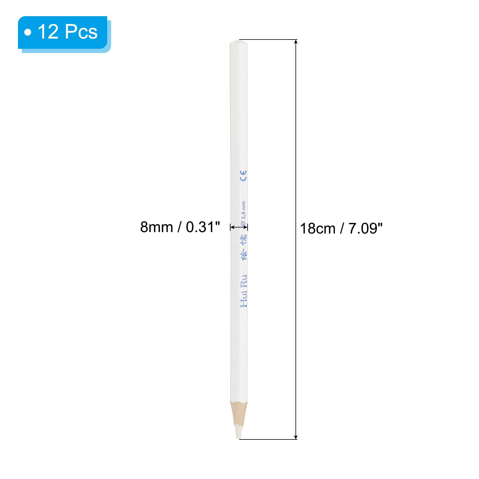 PATIKIL White Colored Pencils Set,12 Pcs Oil 1 Count (Pack of 12),