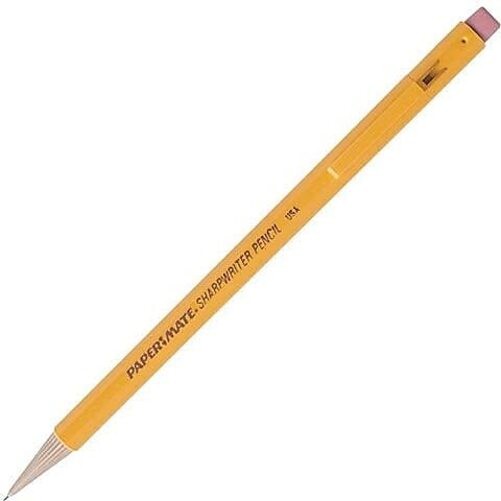 Papermate Sharpwriter Mechanical Pencil, Yellow, 5 Pencils per Pack (1 Pack)