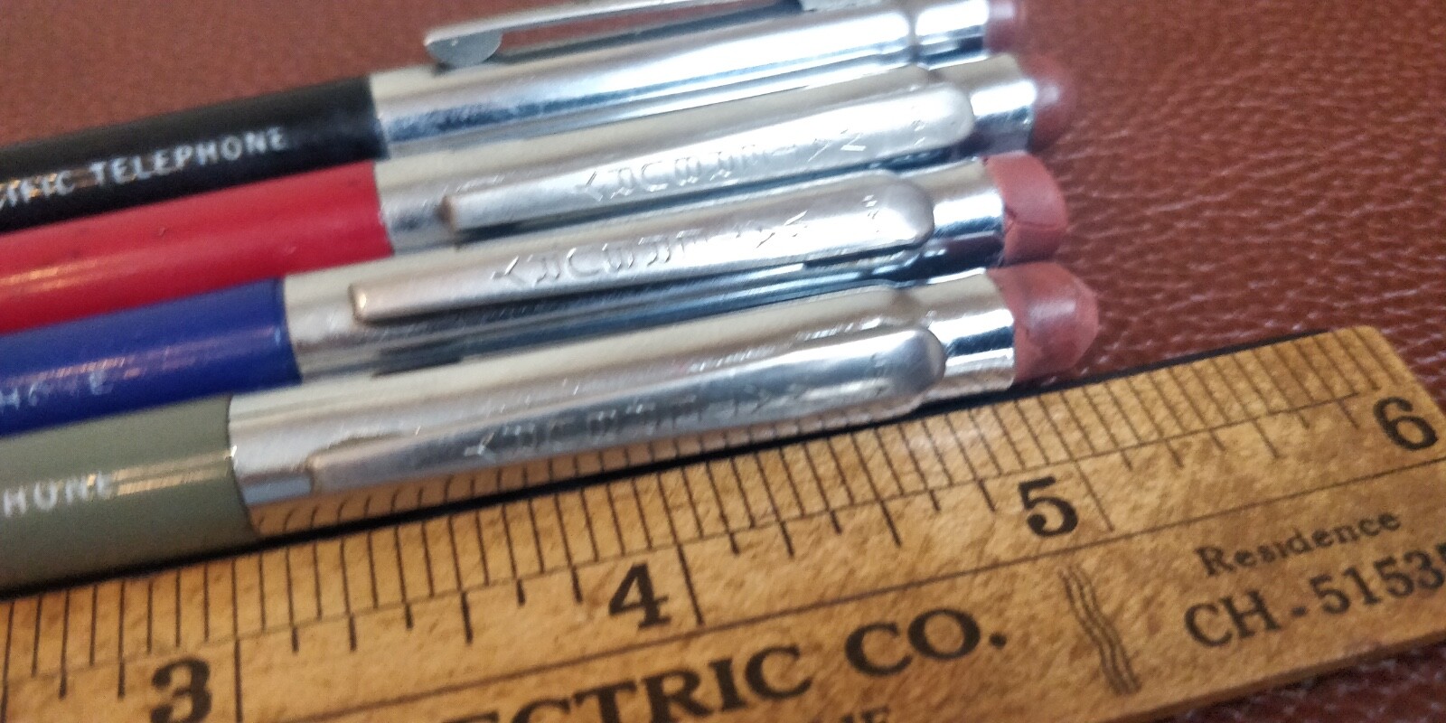 Vintage Set of 4 Waterbury chrome Mechanical Pencil – Pacific telephone 🇺🇸 USA