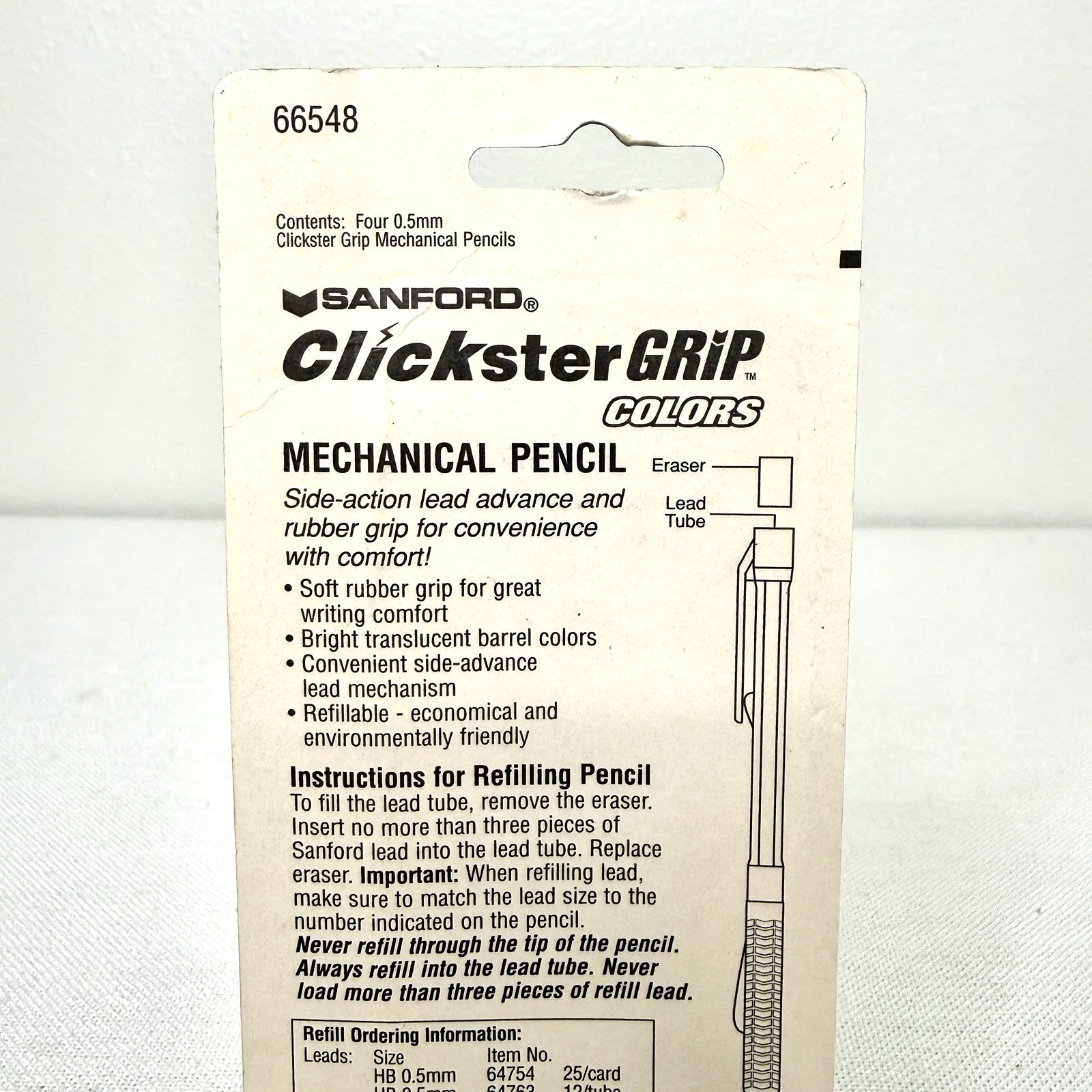 Sanford Clickster Grip Mechanical Pencil 0.5mm Colors 4 Pack New 66548