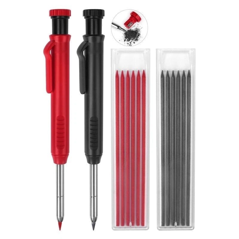 2 Pack Carpenter Pencils Mechanical Pencils with 12 Refills, Construction Pen…