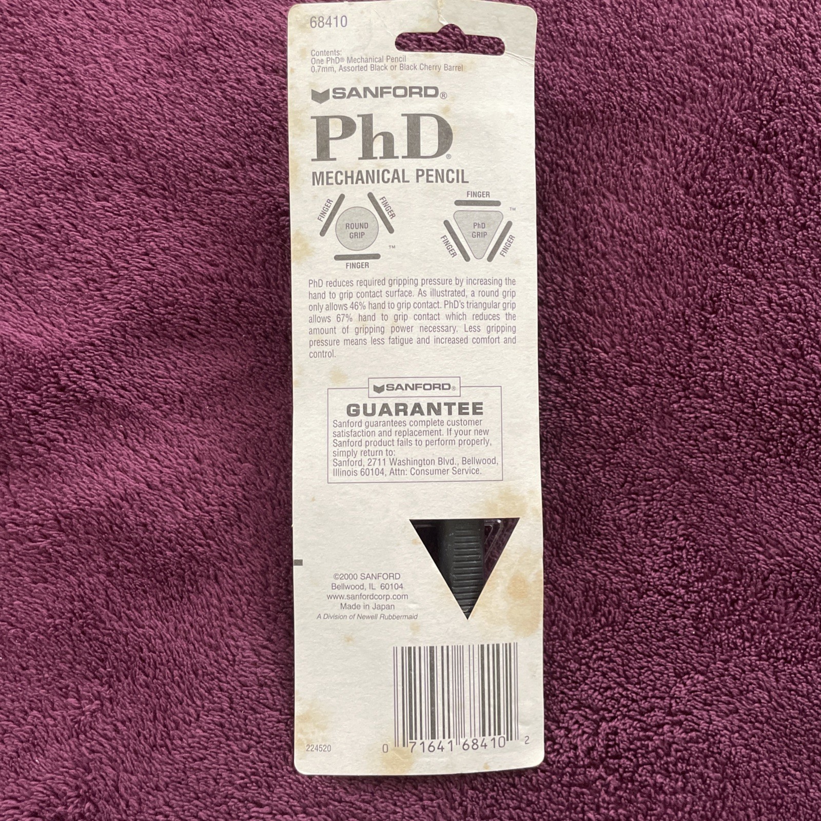 Set Of 2 Vintage Sanford PhD Black & Silver Mechanical Pencils Barrel 0.7 NOS