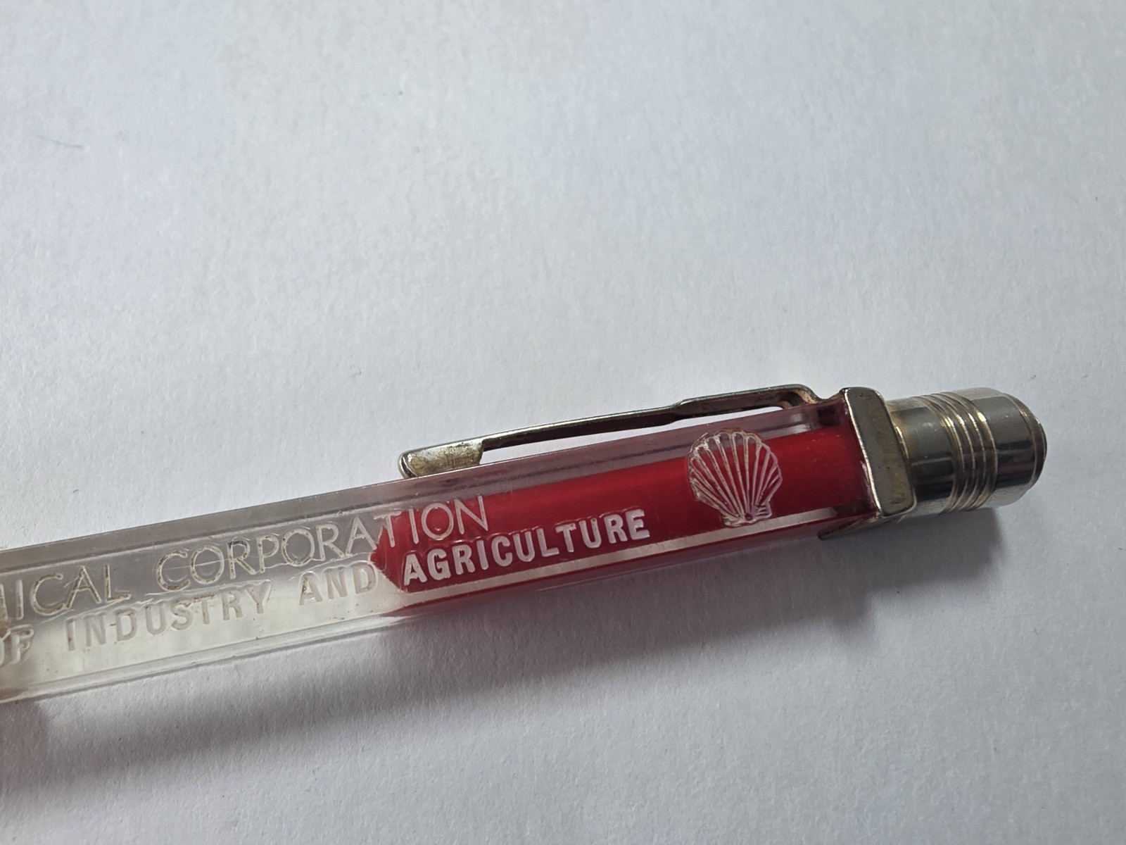 Vintage Lucite Mechanical Pencil Shell Chemical Corporation