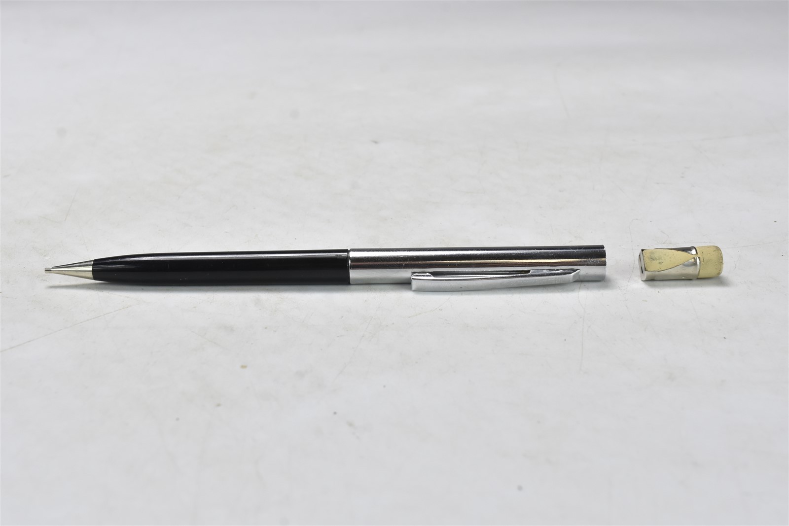 Vintage 1960’s SHEAFFER BLACK & CHROME MECHANICAL PENCIL ERASER TIP #08679