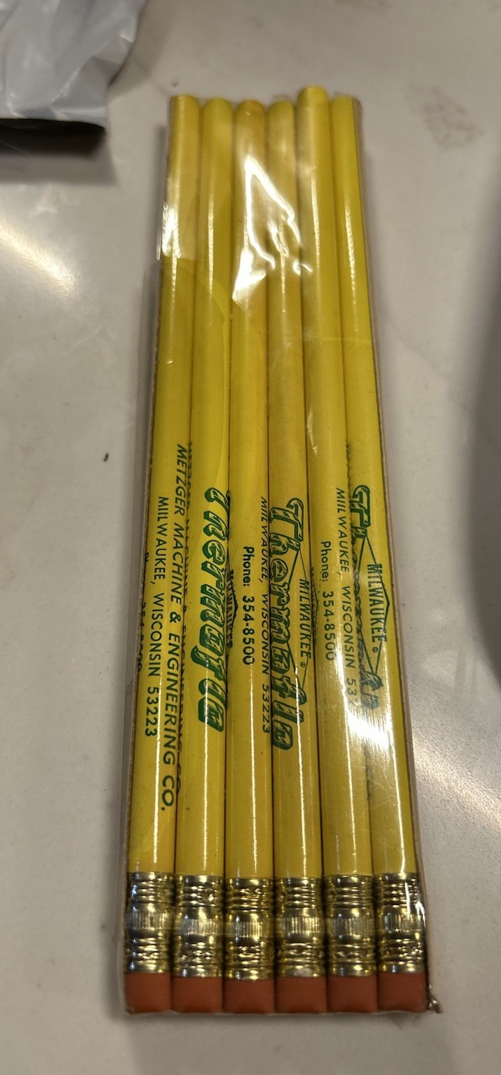 Metzger Engineering Wisc Advertising pencils Vintage Package Of 6 From 1960’s
