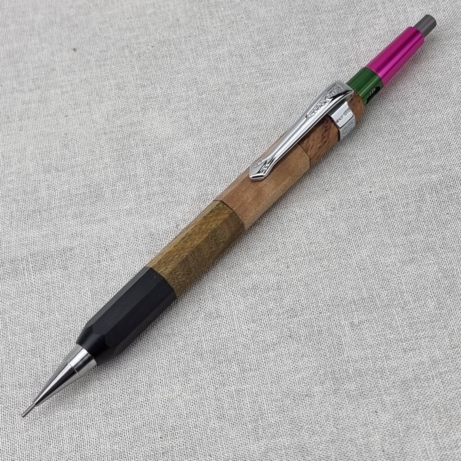 Hand Crafted Pentel PG5 Mechanical Pencil with Octagonal Wood Barrel