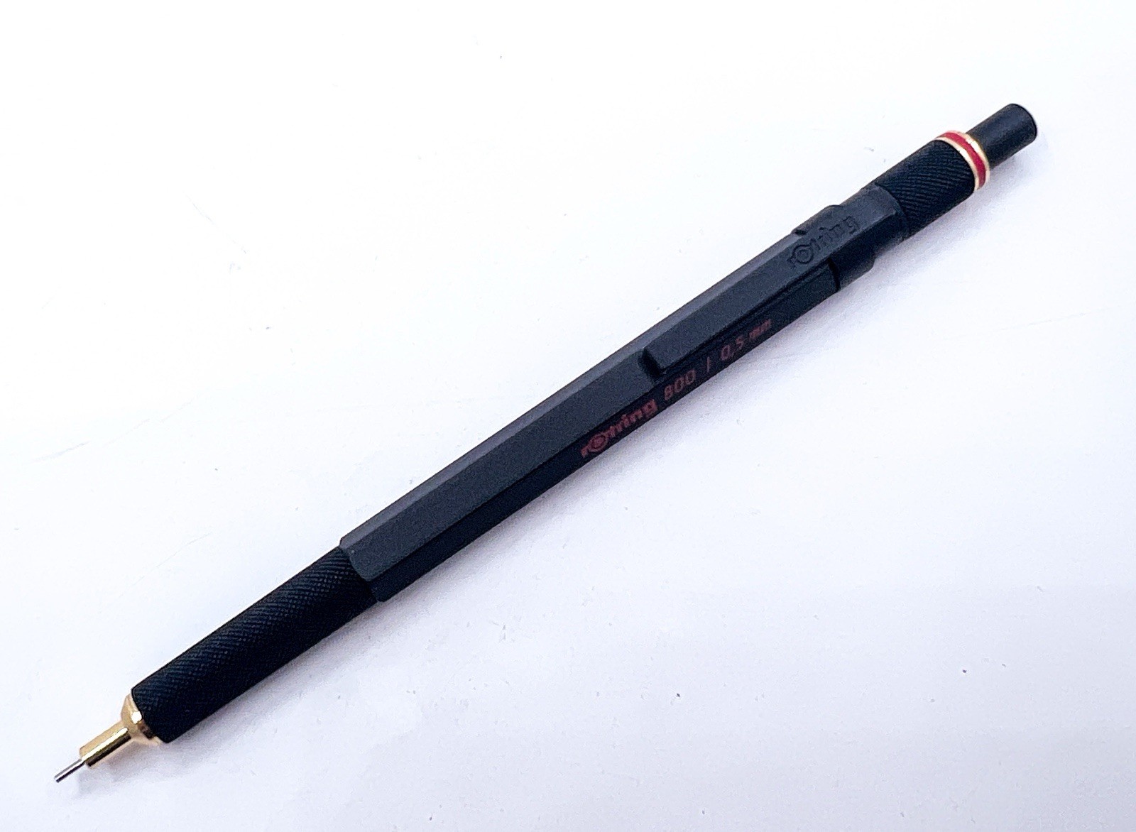 New Rotring 800 Gold Black 0.5 Mechanical Pencil 0.5mm With Box Retractable Tip