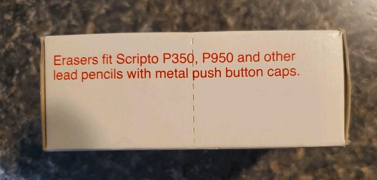 Scripto Vintage Erasers Scripto P350, P950 Lead Pencils 10 Boxes 4 Per Box J270