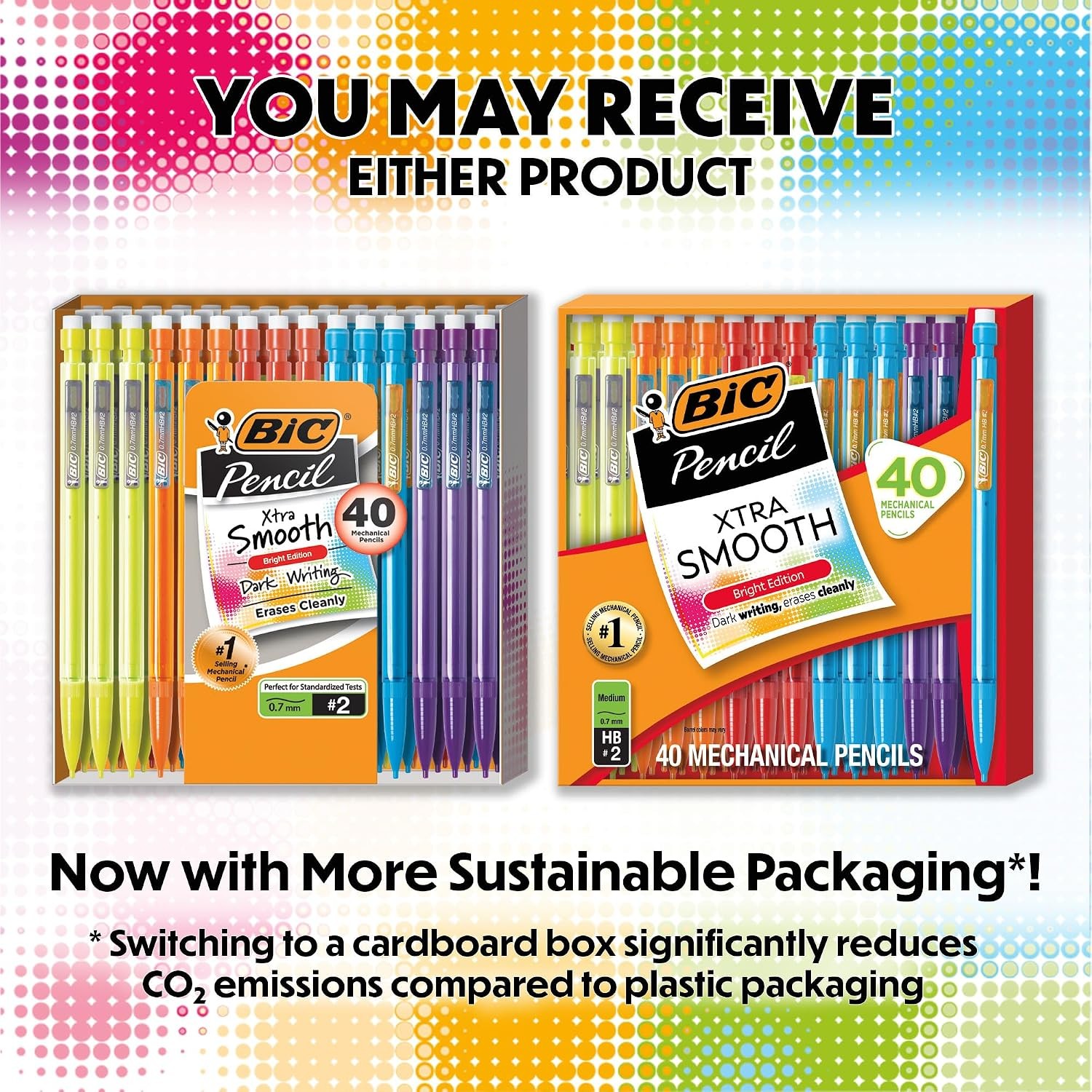 BIC Xtra Smooth Mechanical Pencils 0.7mm Medium Point 40 Count Multi-color