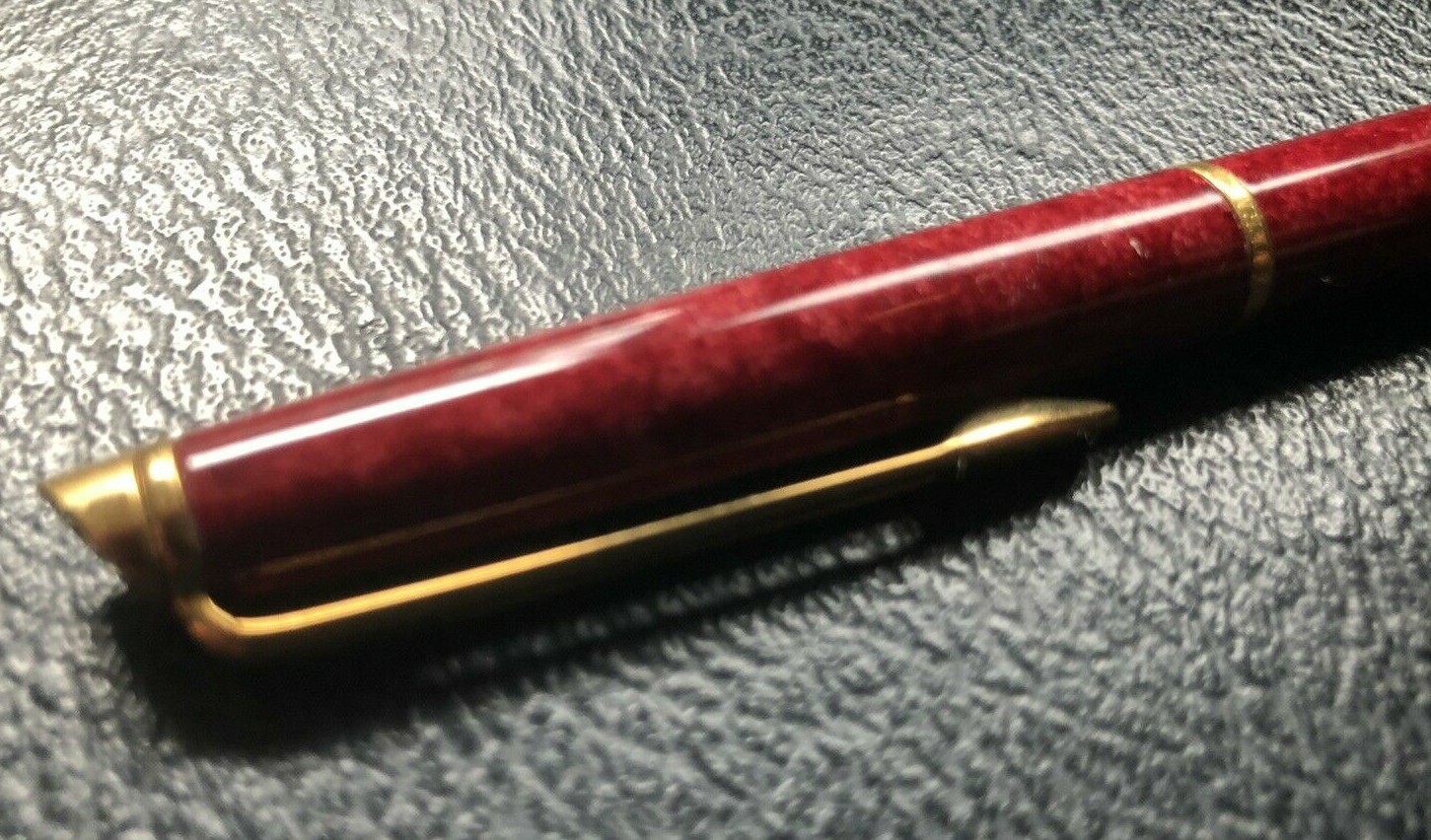 Waterman Mechanical Pencil- Push Top- Red Marble and Gold Trim