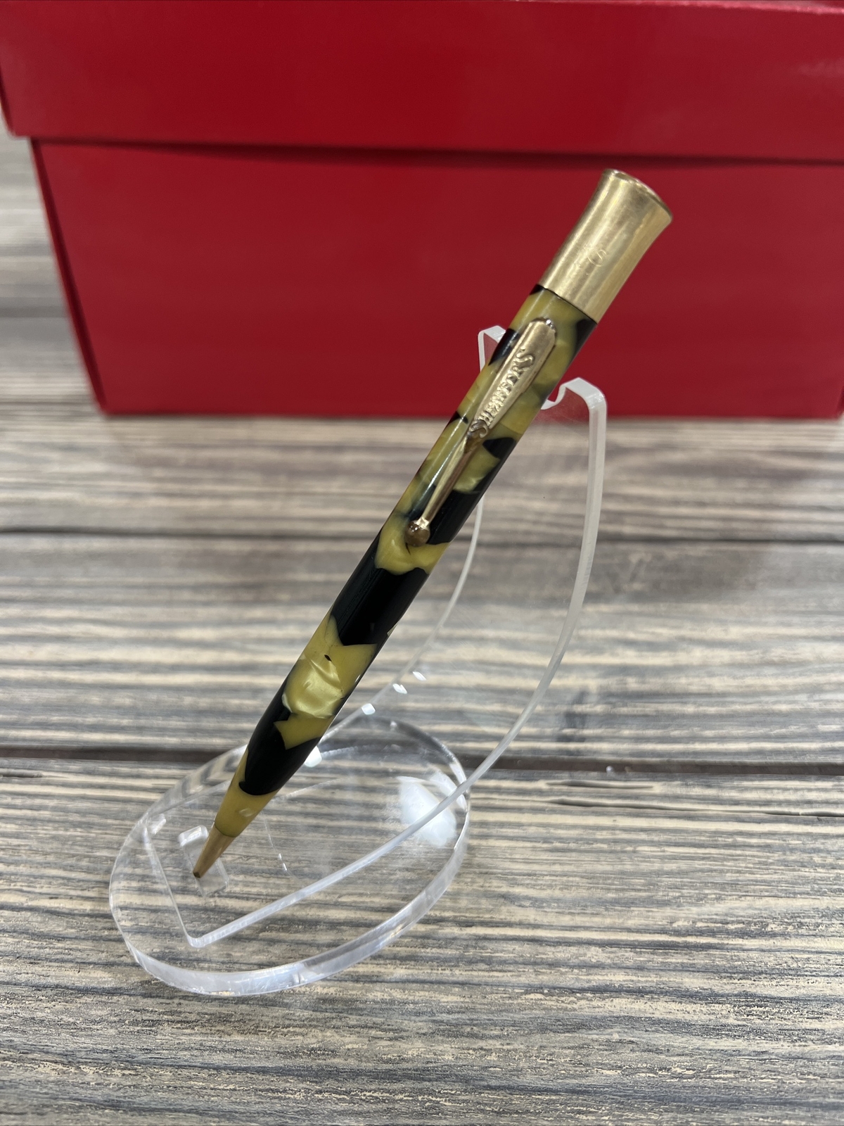 Vintage Sheaffer’s Lifetime Mechanical Pencil Gold Filled Black Gold Marble