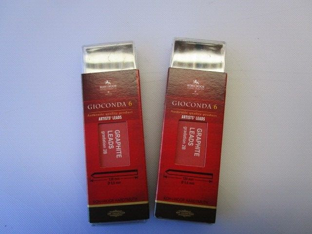 2 PACK Set of 12 Koh-I-Noor Gioconda 5.6 mm Leads for Artists’ Drawing 4865 6B