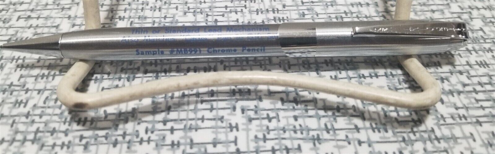 Vtg Ritepoint CADET Ribbed CHROME Metal Mechanical PENCIL Salesman Sample