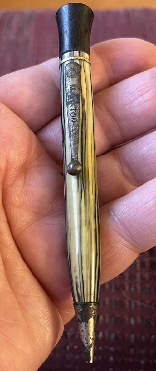 vintage marxton eclipse mechanical pencil Ex Lax Advertising black yellow