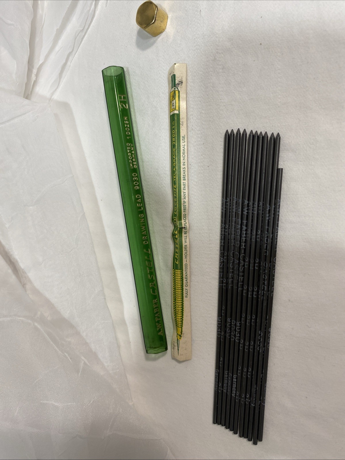A.W. Faber Castell Drawing #9030 Refill Lead Germany 2H- 10 whole+ partial leads