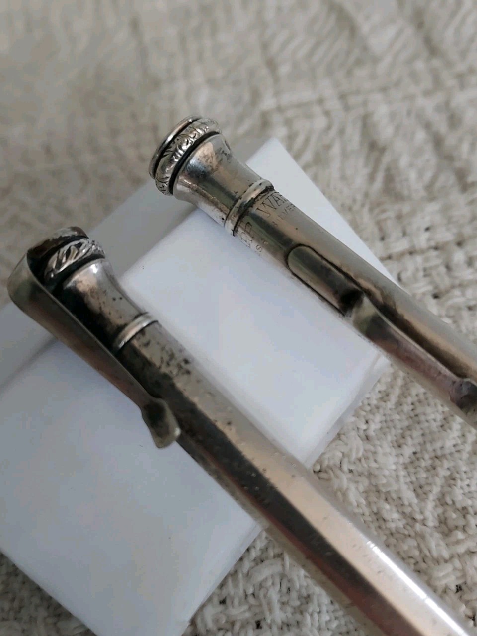 Antique Wahl Eversharp Mechanical Pencils Set Of 2 Silverplate