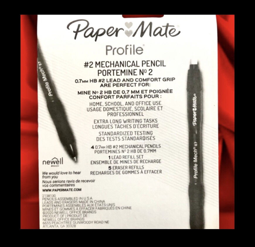 Mechanical Pencils 10pc Set: 4 Pencils,Lead Refills,Erasers(Paper Mate 0.7mm)