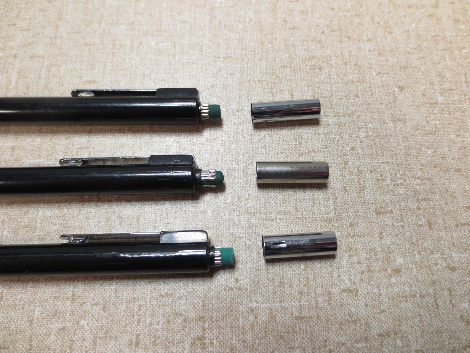 x3 Vintage PENTEL P245 Bravo Mechanical Pencil 05.mm Black Taiwan Tested Retired