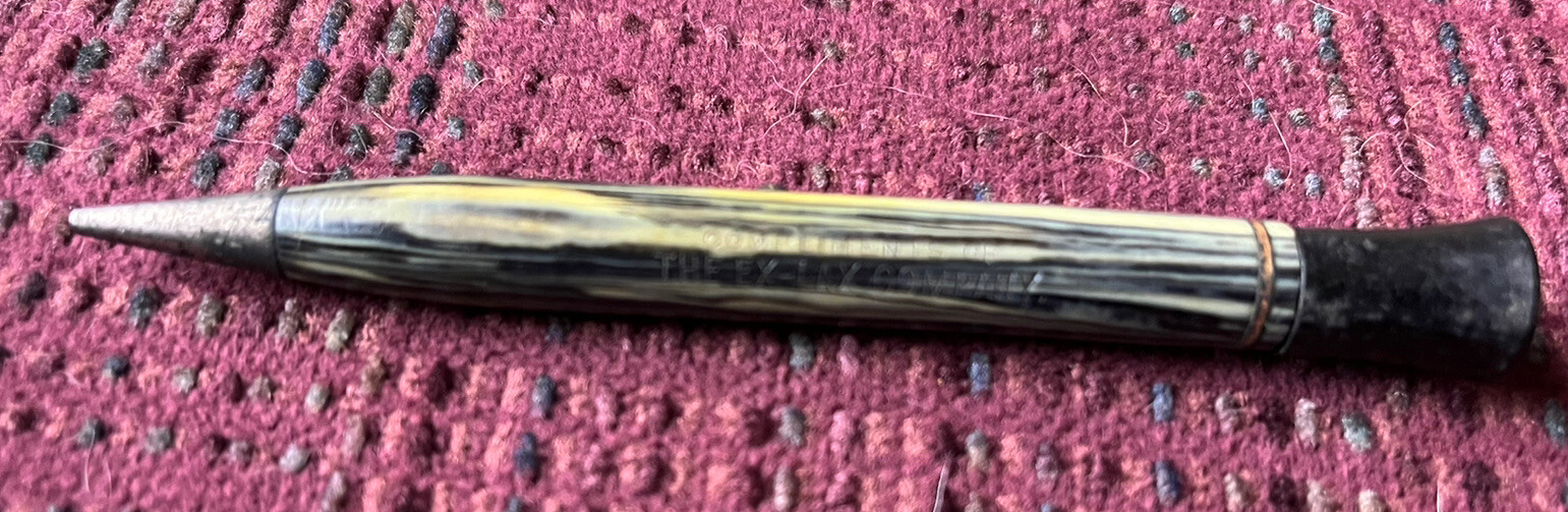 vintage marxton eclipse mechanical pencil Ex Lax Advertising black yellow