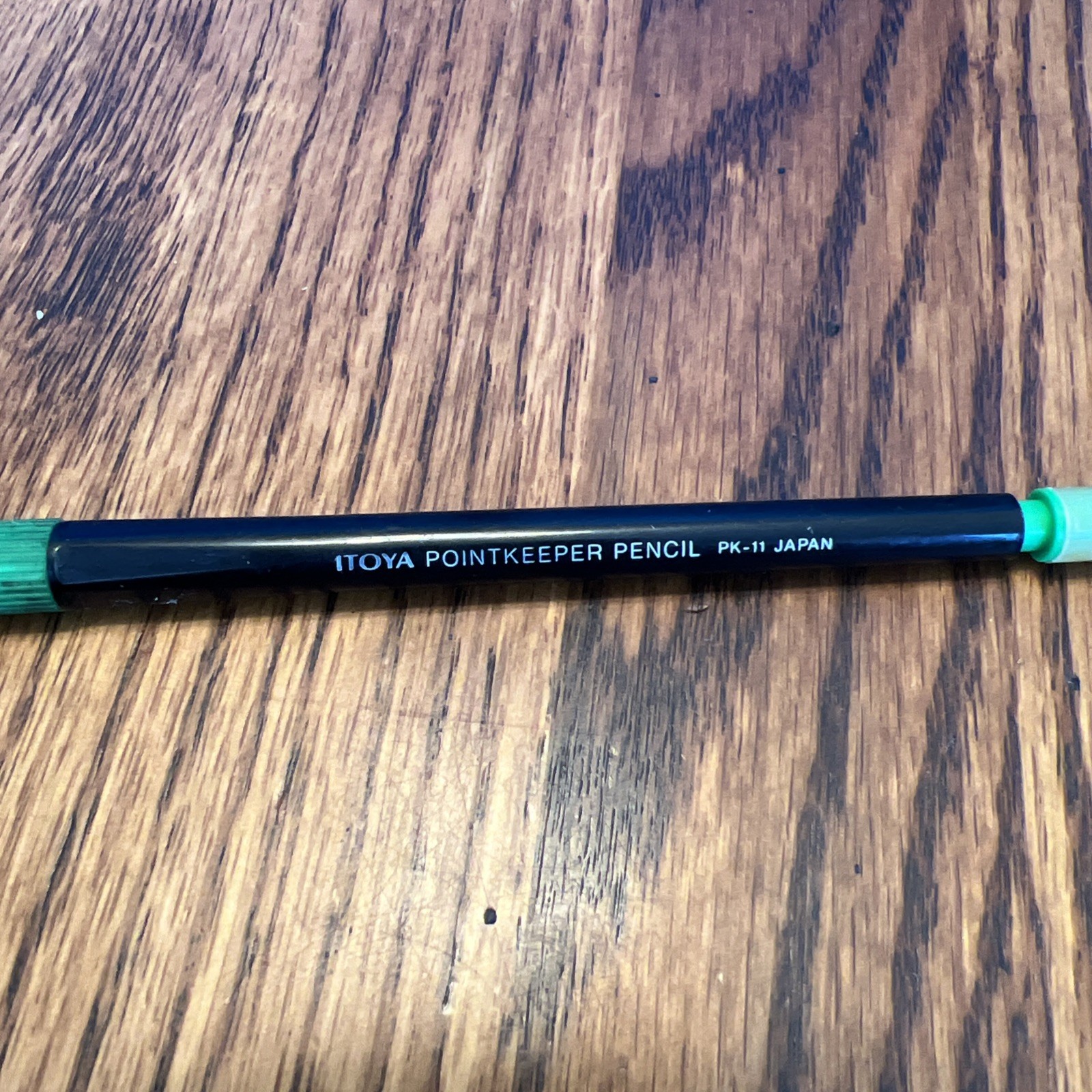 1 Vintage ITOYA Pointkeeper Pencil PK-11 JAPAN Green w/ Eraser & Cap Used