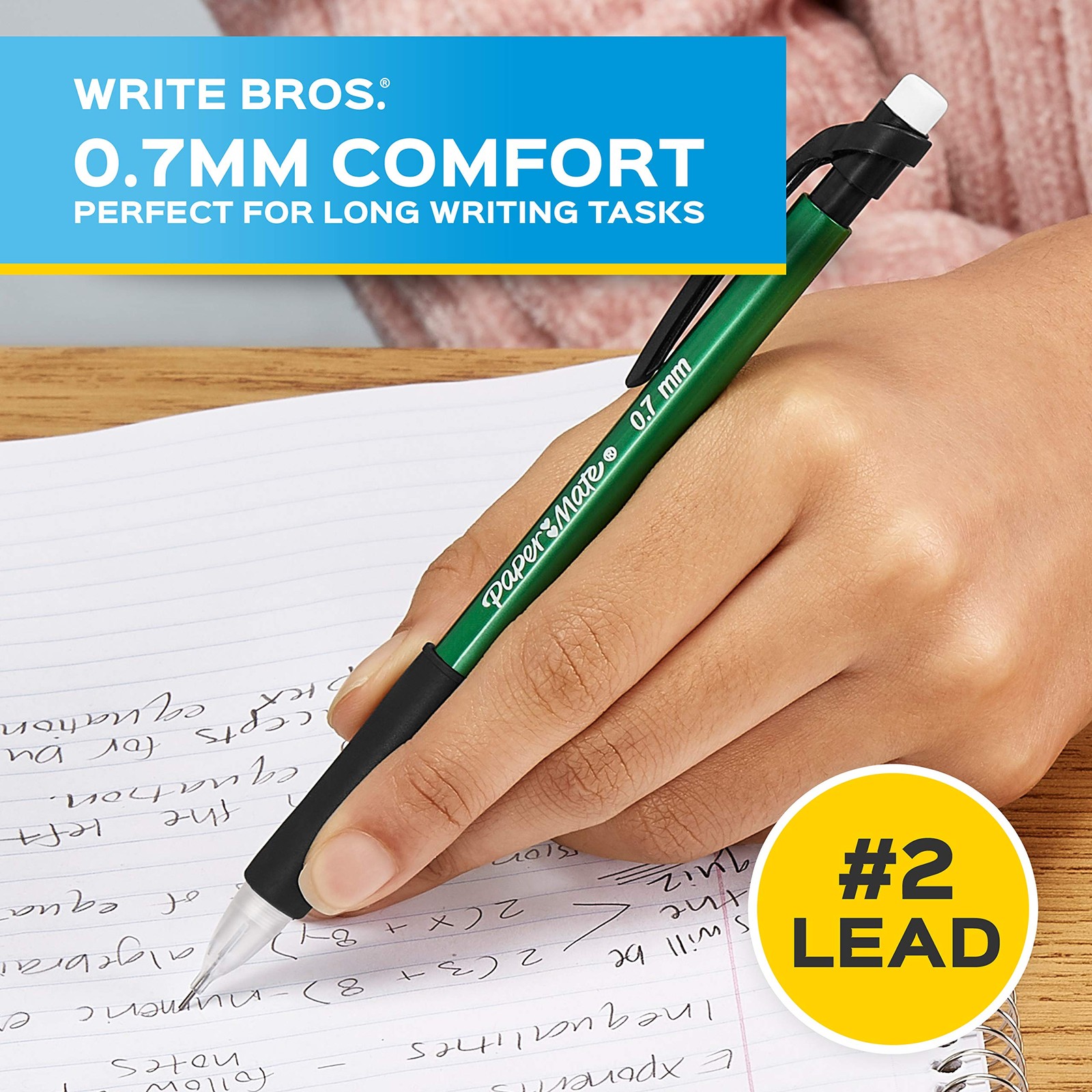 Paper Mate Mechanical Pencils Write 12 Count (Pack of 1), Green/Blue/Red