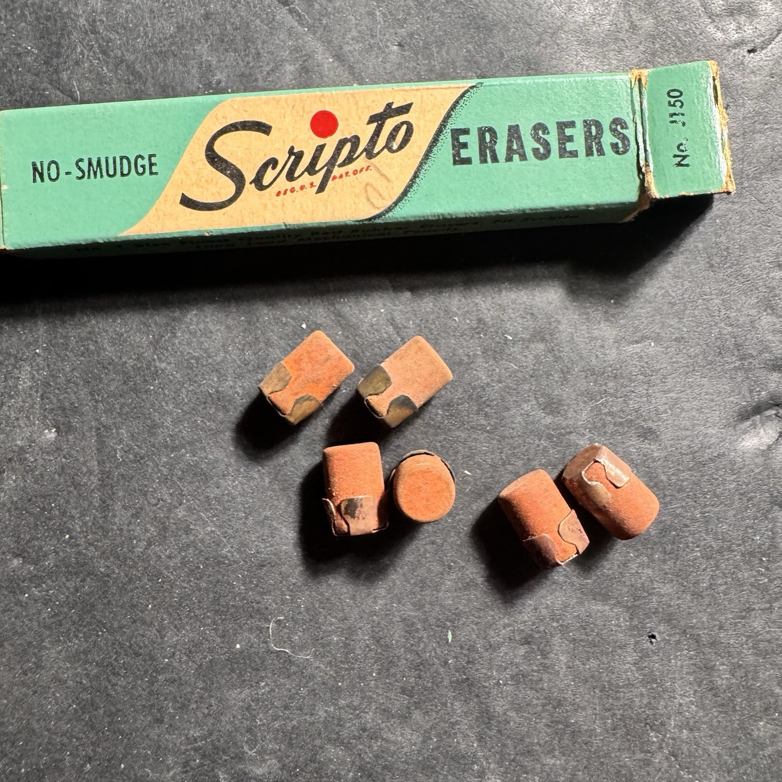 Vintage Scripto Pencil Leads & Erasers Art Deco Drafting 1940s 3pc Mix Lot