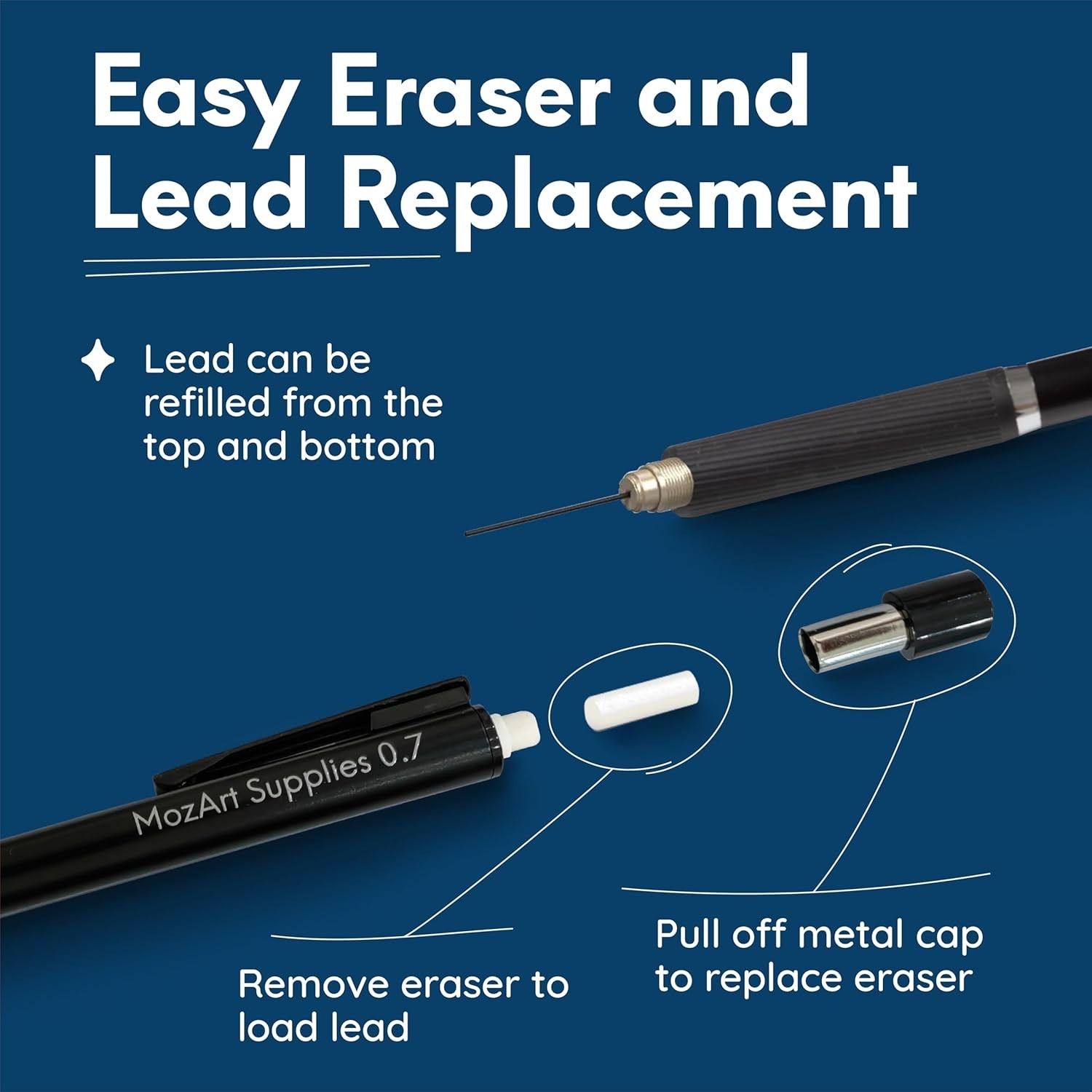 Elegant 0.7mm Mechanical Pencil Set with 60 Lead Refills & Eraser – Perfect Gift