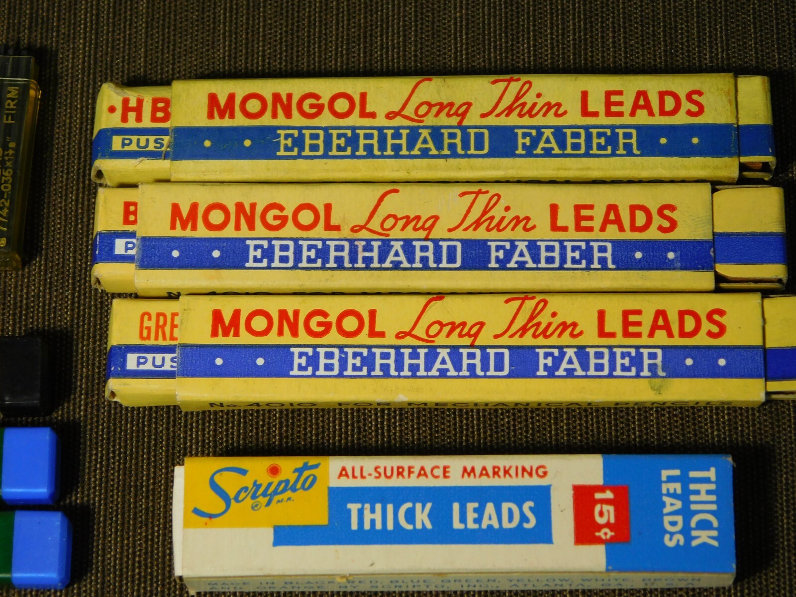 VINTAGE MECHANICAL PENCIL LEADS LOT SCRIPTO MONGOL PENTEL EVERSHARP FINELINE++