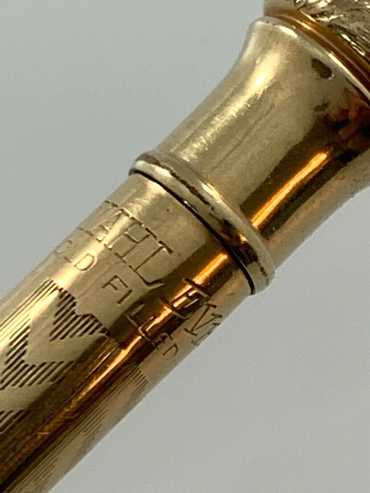 Wahl Eversharp Gold Filled Check Design Ring Top MP (060620-T8)