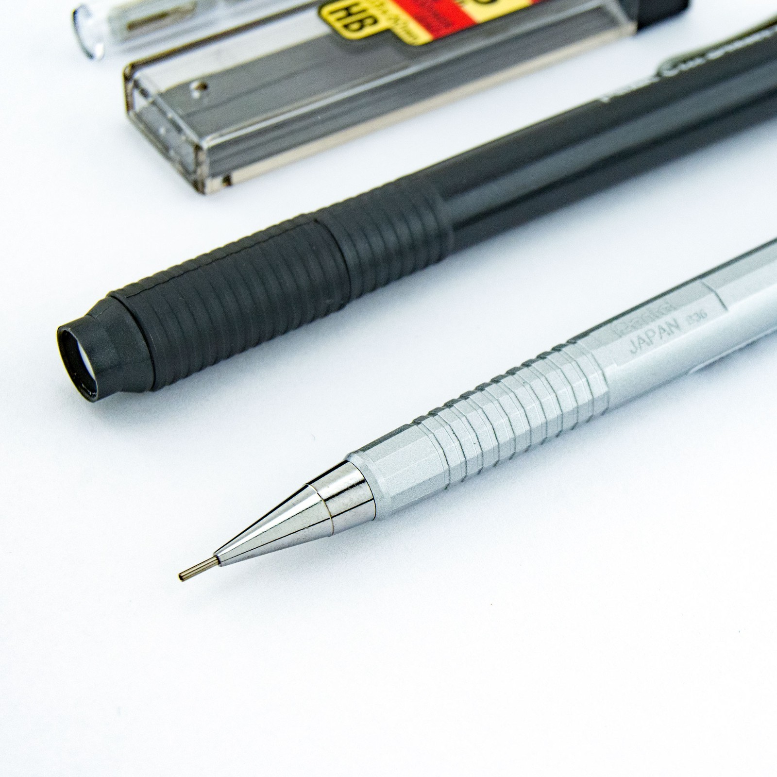 Pentel Sharp Mechanical Pencil Metallic Silver 0.5mm Refill Lead Clic Eraser Lot