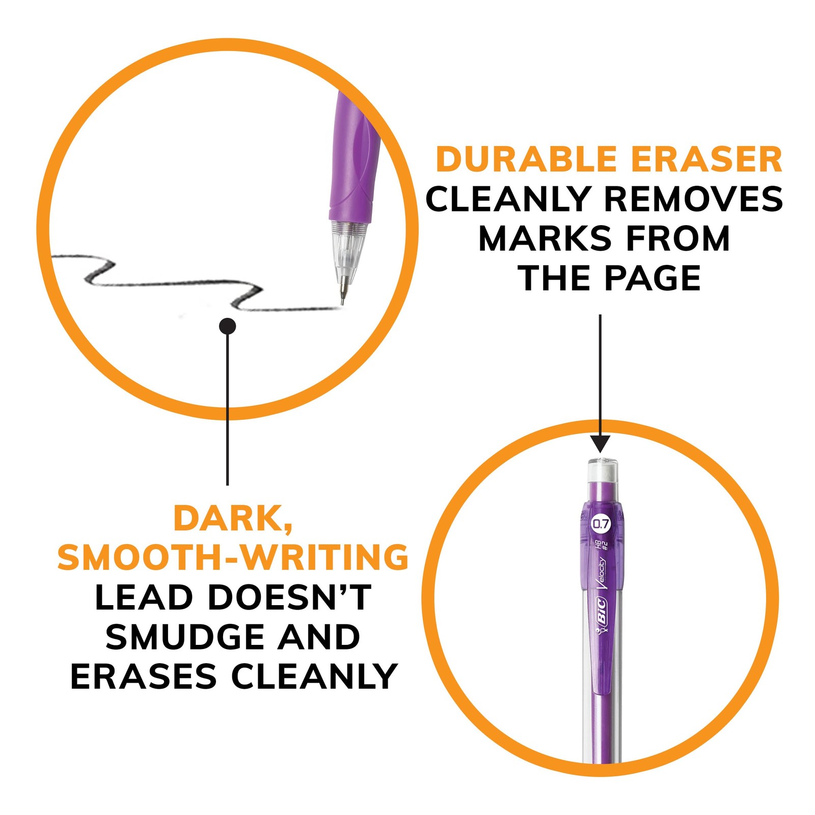 BIC Velocity Mechanical Pencils With Colorful Barrel Medium Point (0.7 mm)