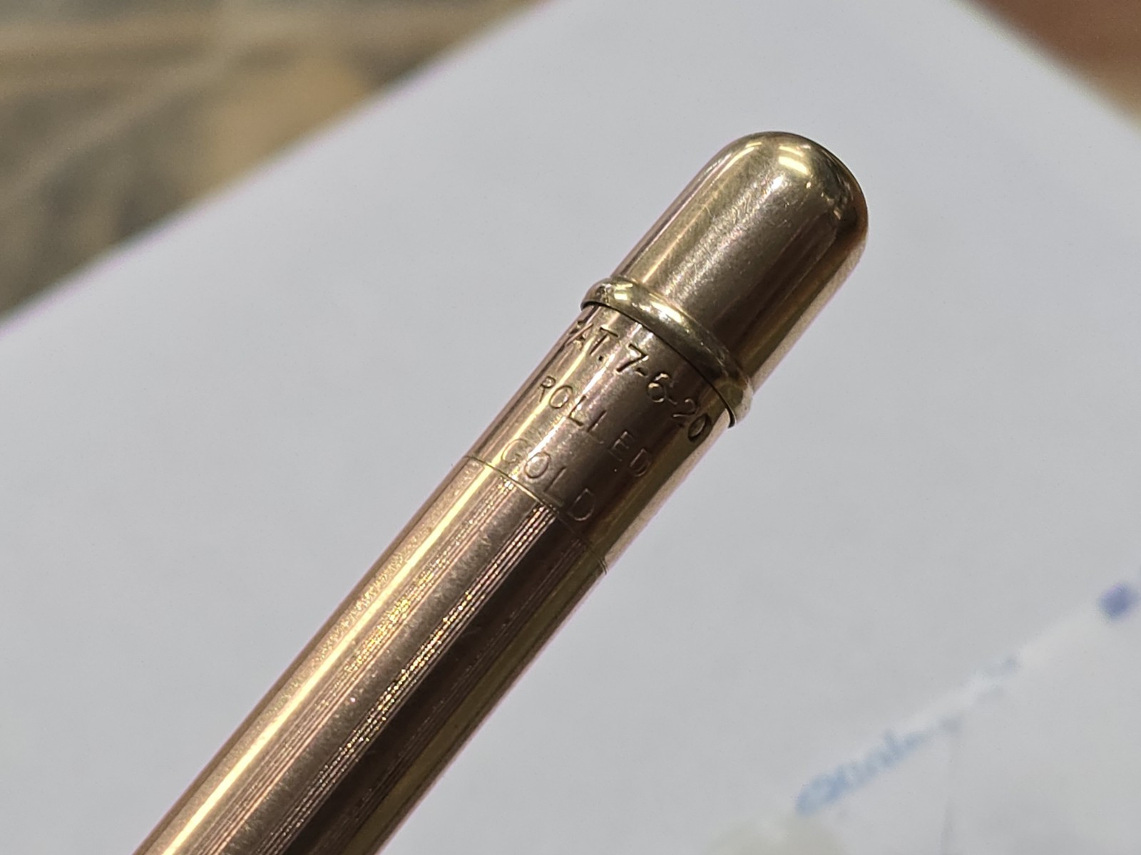 CONKLIN PAT 1920 Rolled Gold No 4RS Ring Top Mechanical Pencil TOLEDO Ohio
