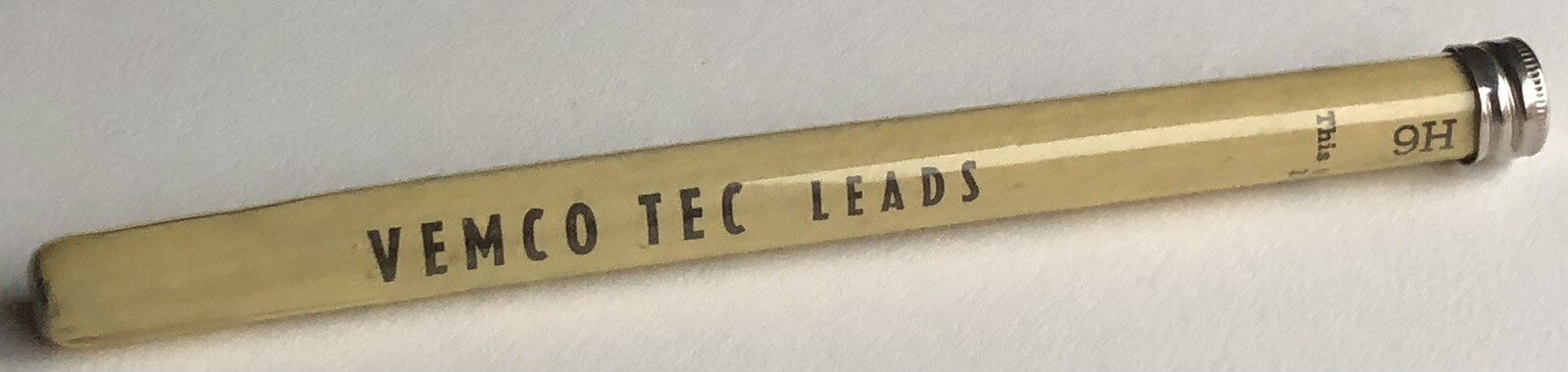 Vintage VEMCO TEC 2mm Drafting Lead Black 9H Metal Cap 12pk Tube Pasadena CA USA