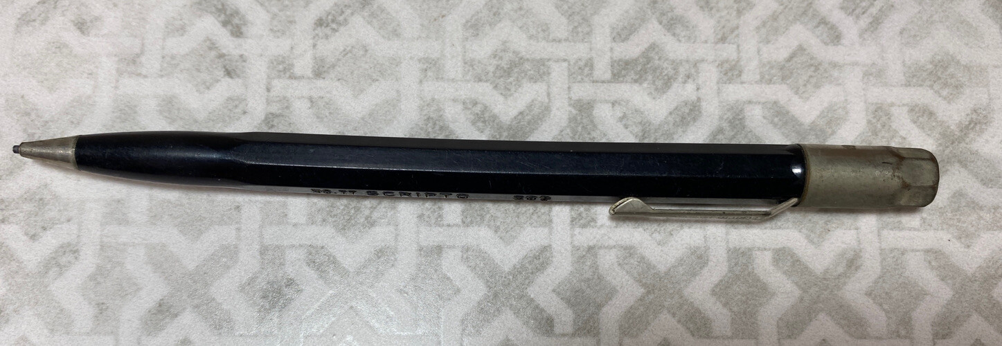 Vintage Scripto TT 209 Black Mechanical Pencil! Black, USA, Continuous Twist